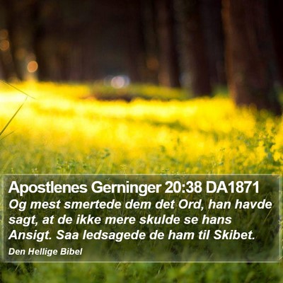 Apostlenes Gerninger 20:38 DA1871 Bible Verse Image