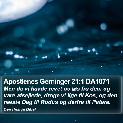 Apostlenes Gerninger 21:1 DA1871 Bible Verse Image
