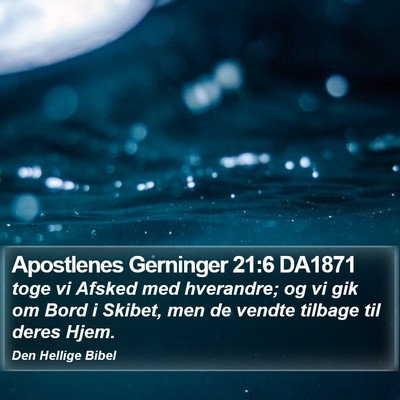 Apostlenes Gerninger 21:6 DA1871 Bible Verse Image