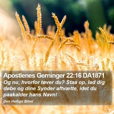 Apostlenes Gerninger 22:16 DA1871 Bible Verse Image