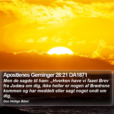 Apostlenes Gerninger 28:21 DA1871 Bible Verse Image