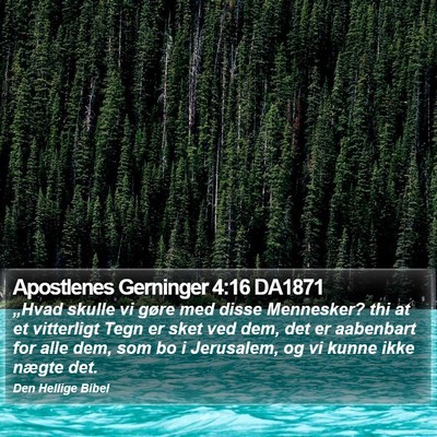 Apostlenes Gerninger 4:16 DA1871 Bible Verse Image