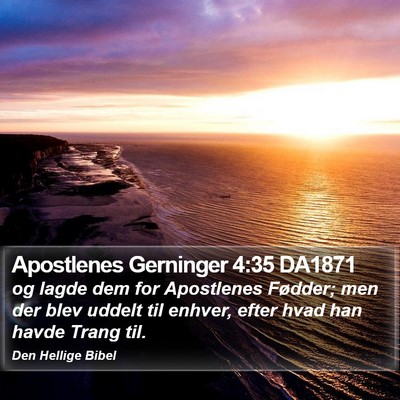 Apostlenes Gerninger 4:35 DA1871 Bible Verse Image