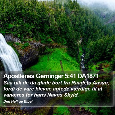 Apostlenes Gerninger 5:41 DA1871 Bible Verse Image