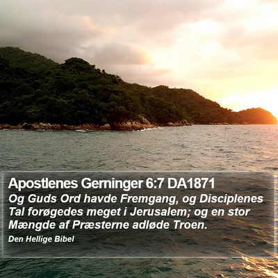 Apostlenes Gerninger 6:7 DA1871 Bible Verse Image
