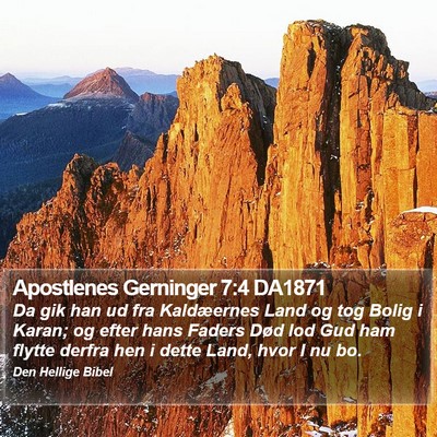Apostlenes Gerninger 7:4 DA1871 Bible Verse Image