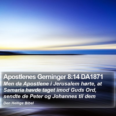 Apostlenes Gerninger 8:14 DA1871 Bible Verse Image