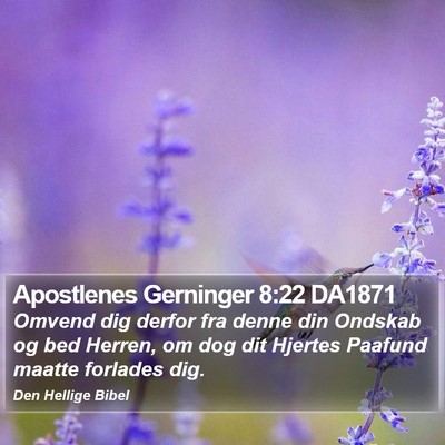 Apostlenes Gerninger 8:22 DA1871 Bible Verse Image
