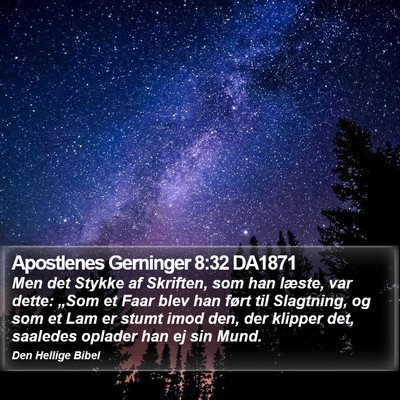 Apostlenes Gerninger 8:32 DA1871 Bible Verse Image