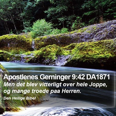 Apostlenes Gerninger 9:42 DA1871 Bible Verse Image