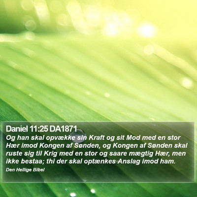 Daniel 11:25 DA1871 Bible Verse Image