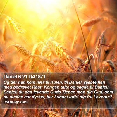 Daniel 6:21 DA1871 Bible Verse Image
