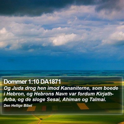Dommer 1:10 DA1871 Bible Verse Image