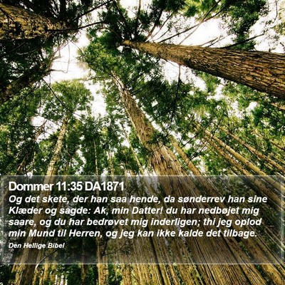 Dommer 11:35 DA1871 Bible Verse Image