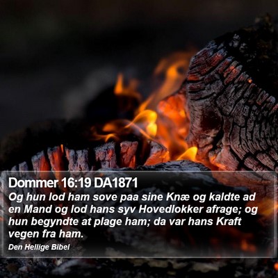 Dommer 16:19 DA1871 Bible Verse Image