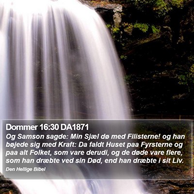 Dommer 16:30 DA1871 Bible Verse Image