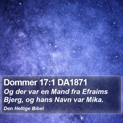Dommer 17:1 DA1871 Bible Verse Image