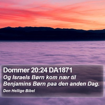 Dommer 20:24 DA1871 Bible Verse Image