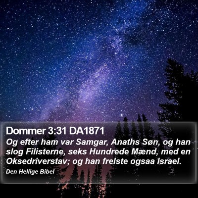 Dommer 3:31 DA1871 Bible Verse Image