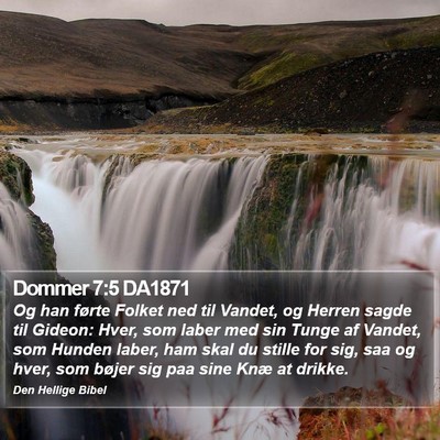 Dommer 7:5 DA1871 Bible Verse Image