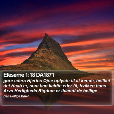 Efeserne 1:18 DA1871 Bible Verse Image
