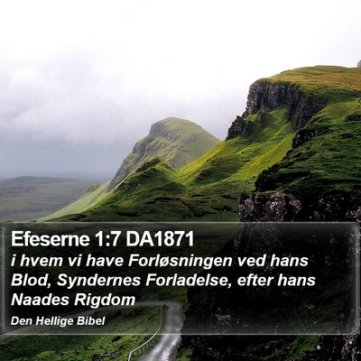 Efeserne 1:7 DA1871 Bible Verse Image