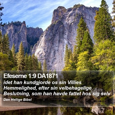 Efeserne 1:9 DA1871 Bible Verse Image