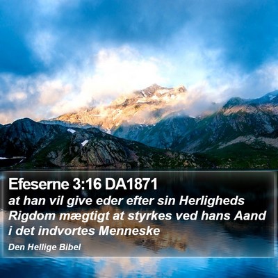 Efeserne 3:16 DA1871 Bible Verse Image