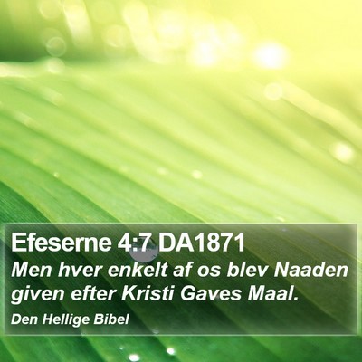 Efeserne 4:7 DA1871 Bible Verse Image