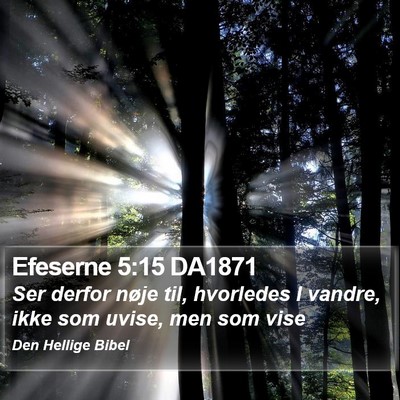 Efeserne 5:15 DA1871 Bible Verse Image