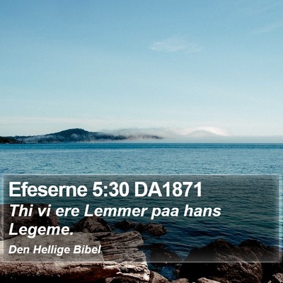 Efeserne 5:30 DA1871 Bible Verse Image
