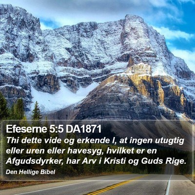 Efeserne 5:5 DA1871 Bible Verse Image