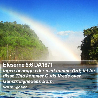 Efeserne 5:6 DA1871 Bible Verse Image
