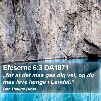 Efeserne 6:3 DA1871 Bible Verse Image
