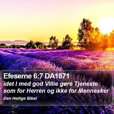 Efeserne 6:7 DA1871 Bible Verse Image