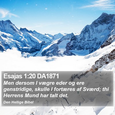 Esajas 1:20 DA1871 Bible Verse Image