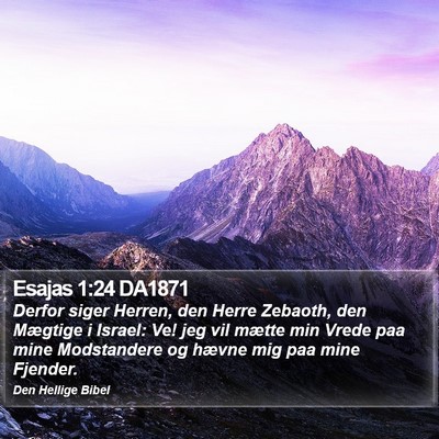 Esajas 1:24 DA1871 Bible Verse Image