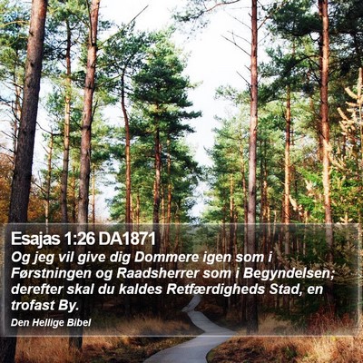 Esajas 1:26 DA1871 Bible Verse Image