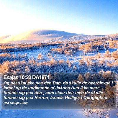 Esajas 10:20 DA1871 Bible Verse Image