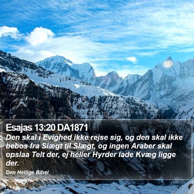 Esajas 13:20 DA1871 Bible Verse Image