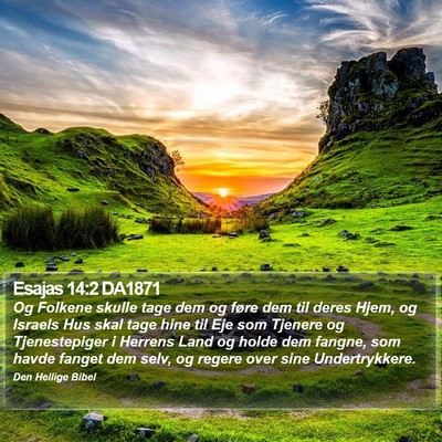 Esajas 14:2 DA1871 Bible Verse Image