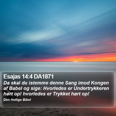 Esajas 14:4 DA1871 Bible Verse Image