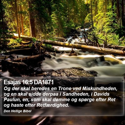 Esajas 16:5 DA1871 Bible Verse Image