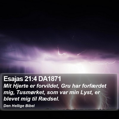 Esajas 21:4 DA1871 Bible Verse Image