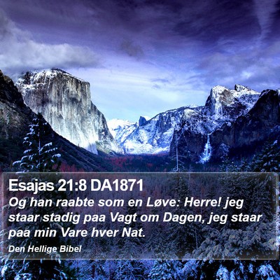 Esajas 21:8 DA1871 Bible Verse Image