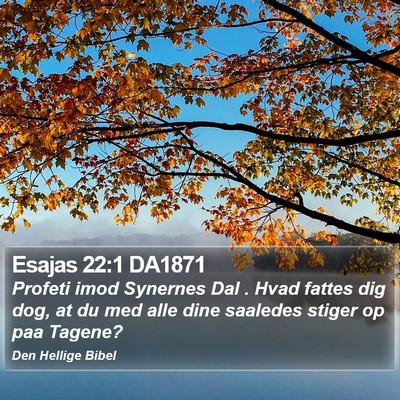 Esajas 22:1 DA1871 Bible Verse Image