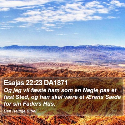 Esajas 22:23 DA1871 Bible Verse Image