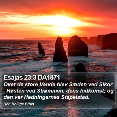 Esajas 23:3 DA1871 Bible Verse Image