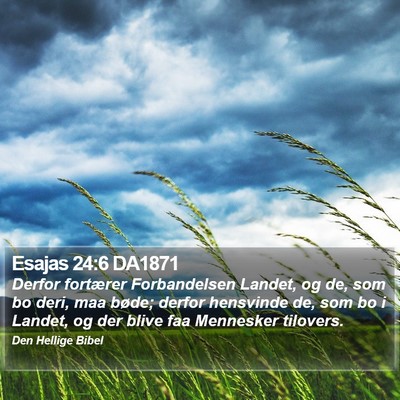 Esajas 24:6 DA1871 Bible Verse Image
