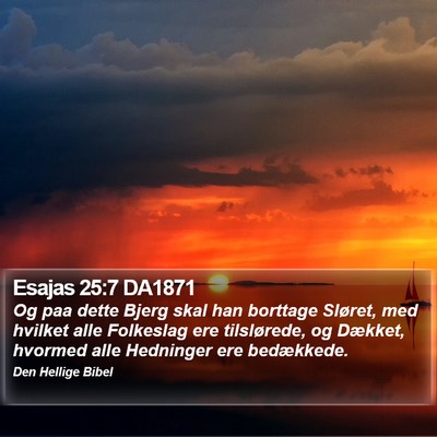 Esajas 25:7 DA1871 Bible Verse Image